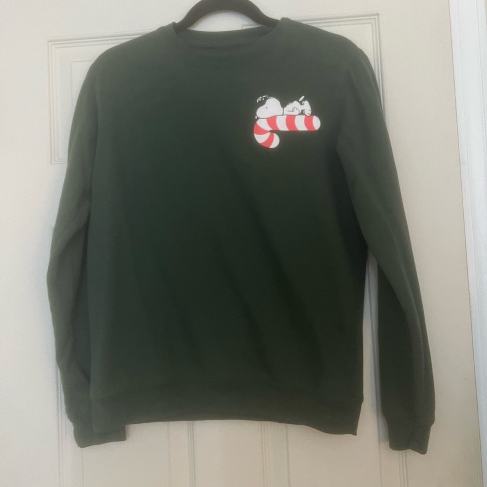 Peanuts Dark Green Snoopy Crewneck Sweater